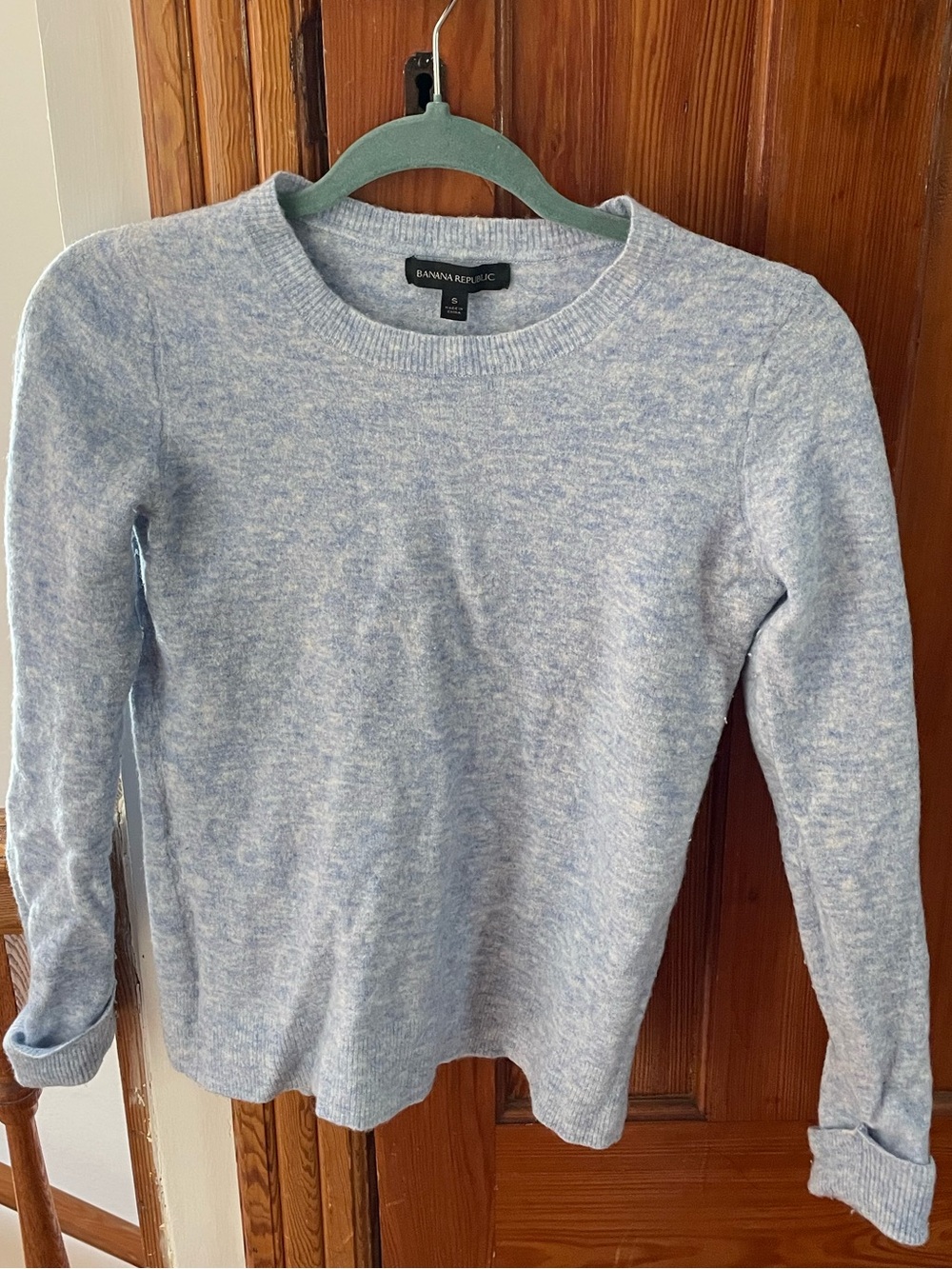 Banana Republic Light Blue Heather Crewneck Sweater
